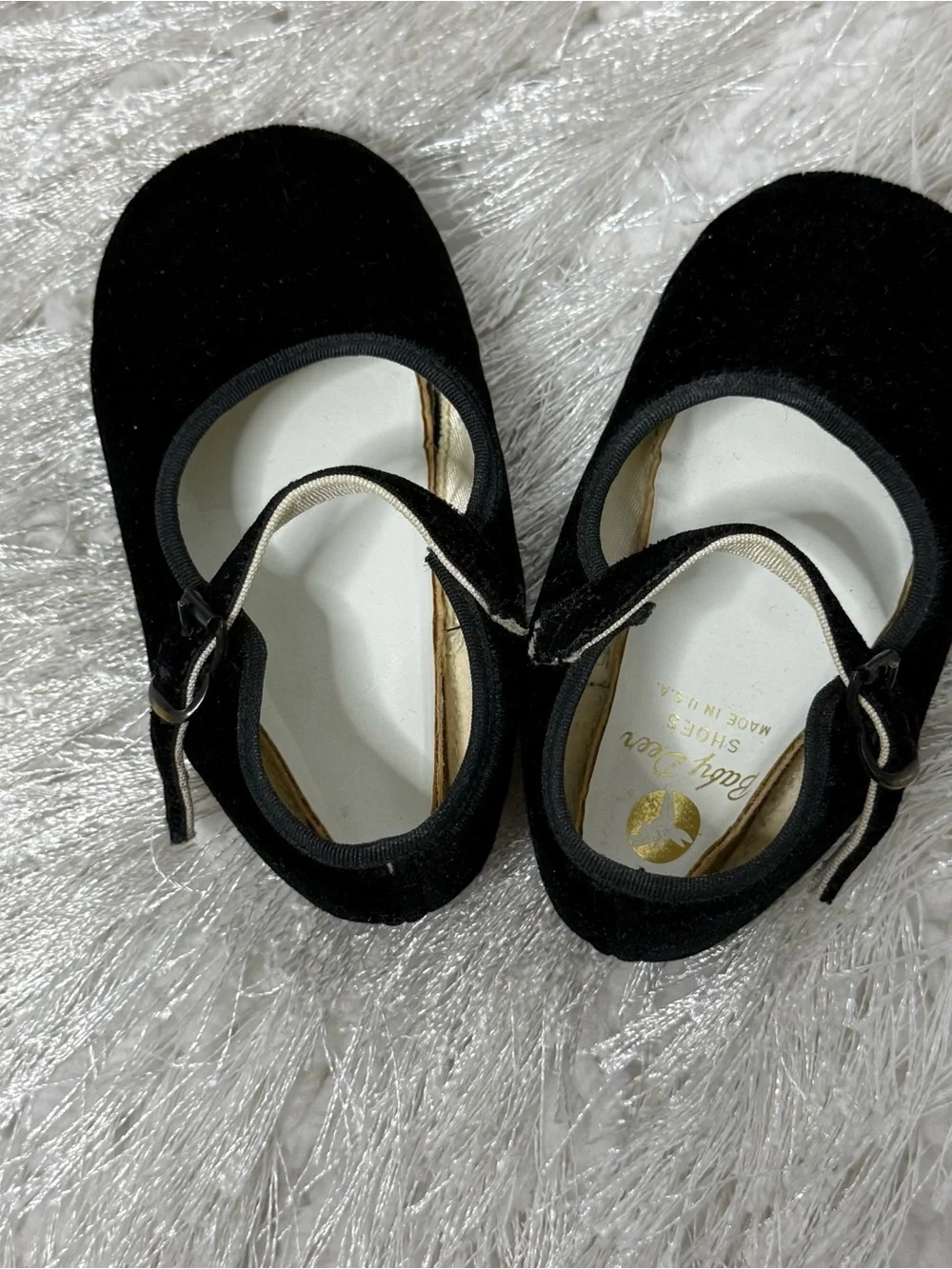 Baby Deer Black Velvet Mary Jane Shoes for Kids